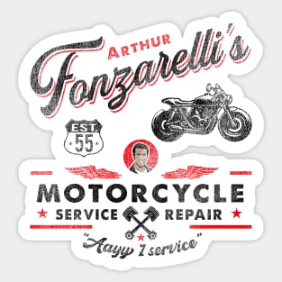 Fonzy Motorcycle Repair & Service Worn Lts Sticker